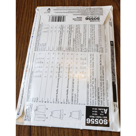 Newlook S0556 Toddler Girls Summer Sun Knit Dress Tops and Trousers Size 1 to 4 - Picture 2 of 4